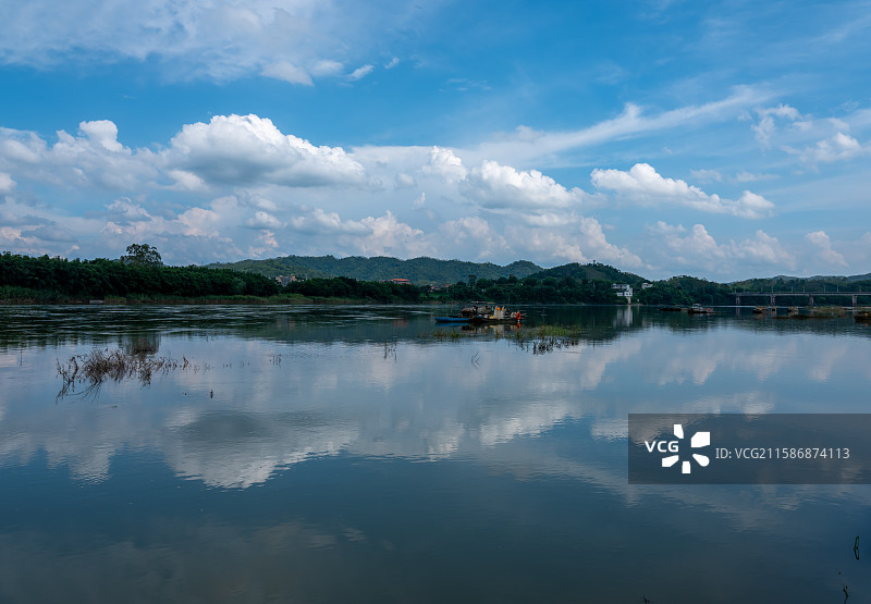博罗县观音阁镇，天后宫、埠鹅古寺、三界庙及东江旁边 东江风景图片素材