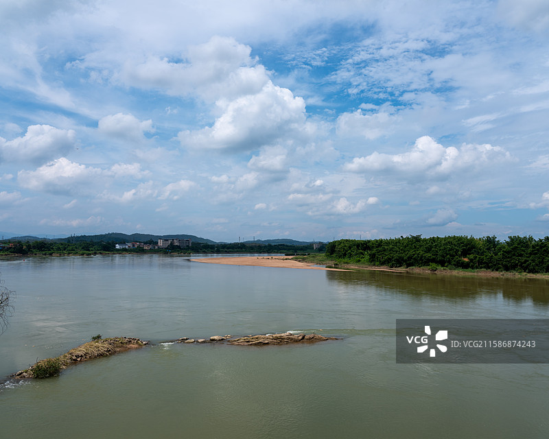 博罗县观音阁镇，天后宫、埠鹅古寺、三界庙及东江旁边 东江风景图片素材