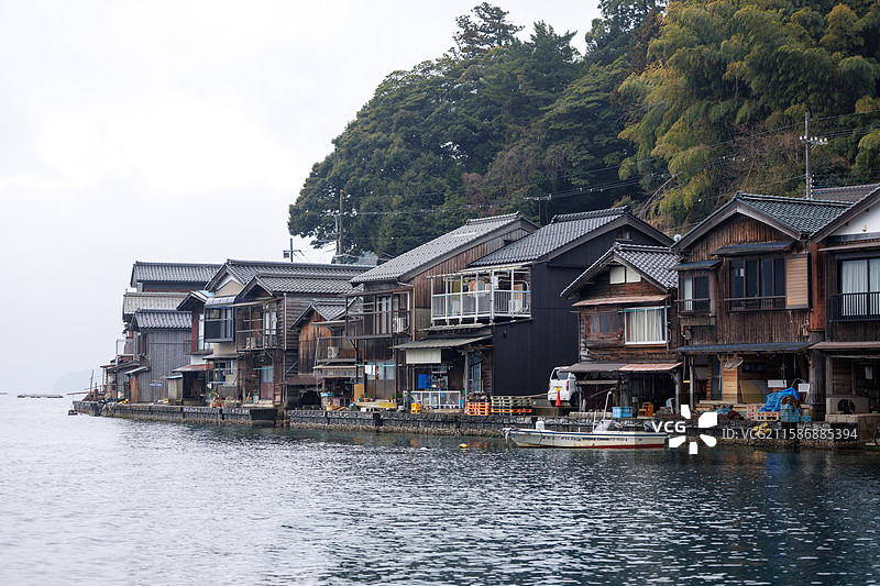 海之京都的伊根船屋图片素材