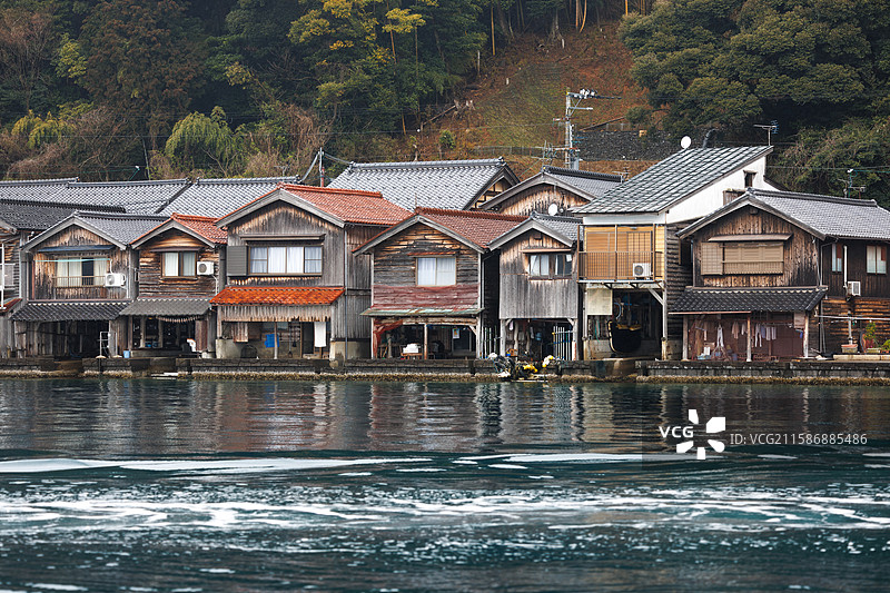 海之京都的伊根船屋图片素材
