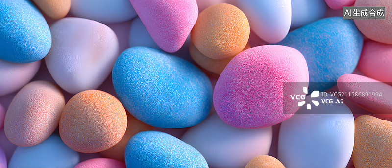 【AI数字艺术】彩色石头展现柔和自然质感图片素材