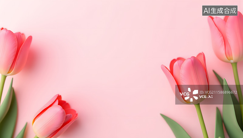 【AI数字艺术】母亲节粉色郁金香营造温馨氛围图片素材