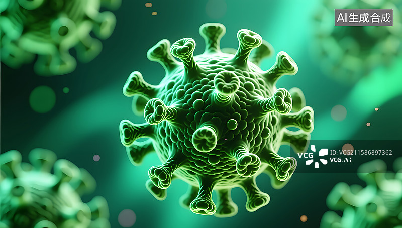 【AI数字艺术】医疗健康的新冠病毒3d渲染背景图片素材