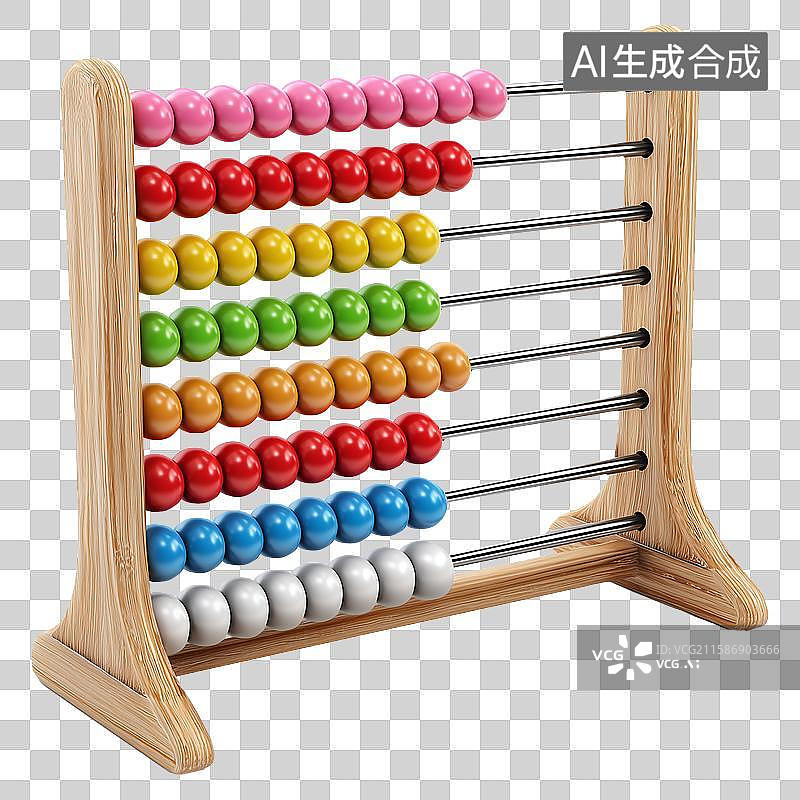 【AI数字艺术】3D风格算珠元素图片素材