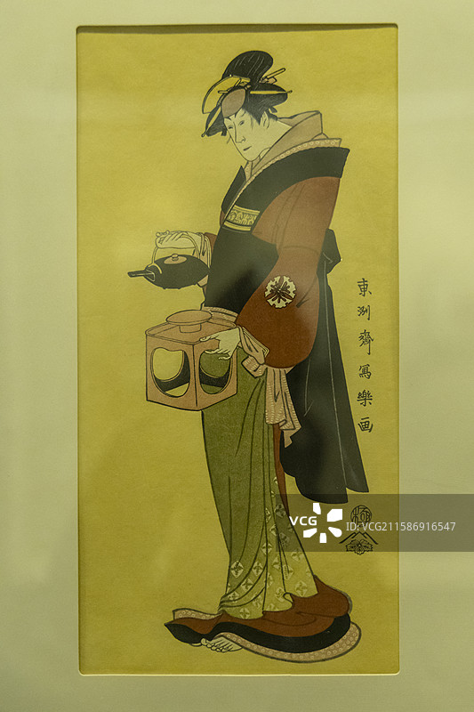 河南省开封博物馆“开封朱仙镇木版年画展”：四世松本幸四郎（日本浮世绘／东洲斋写乐，当代）图片素材