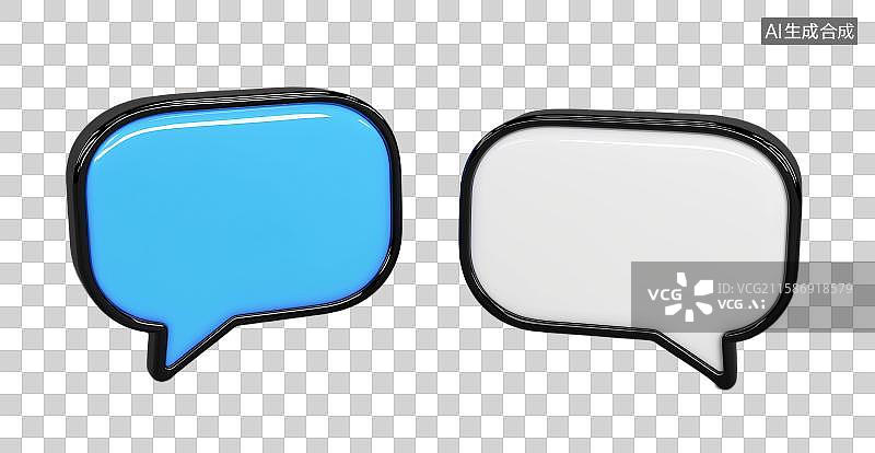 【AI数字艺术】3D粘土对话气泡对话框图片素材