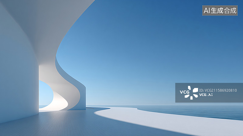 【AI数字艺术】未来感简约大气建筑背景图片素材