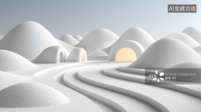 【AI数字艺术】雪域高原的宁静景象图片素材