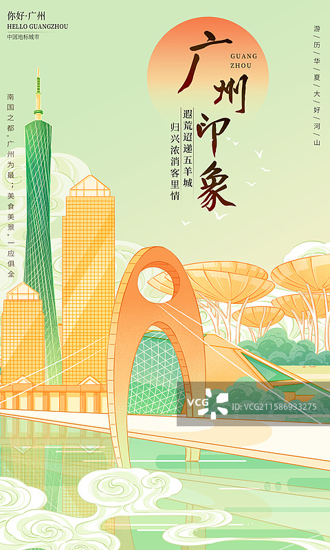 未来都市·广州印象旅游模板海报图片素材