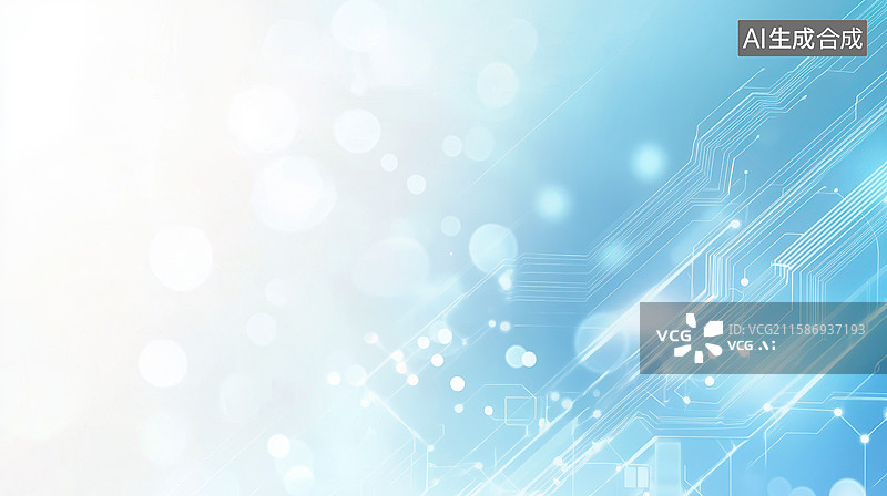 【AI数字艺术】蓝色清新科技背景壁纸图片素材