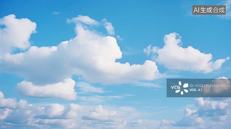 【AI数字艺术】动漫卡通天空晴朗天空蓝天白云图片素材