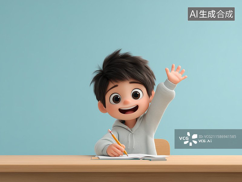 【AI数字艺术】3d卡通学生开学季海报背景图片素材