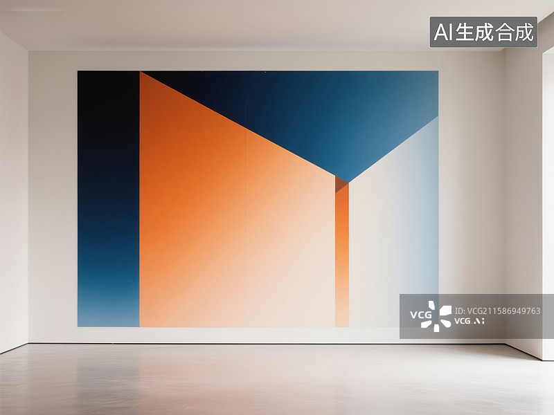 【AI数字艺术】现代抽象几何壁画图片素材