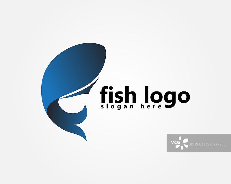 现代风格的抽象鱼标志设计图片素材