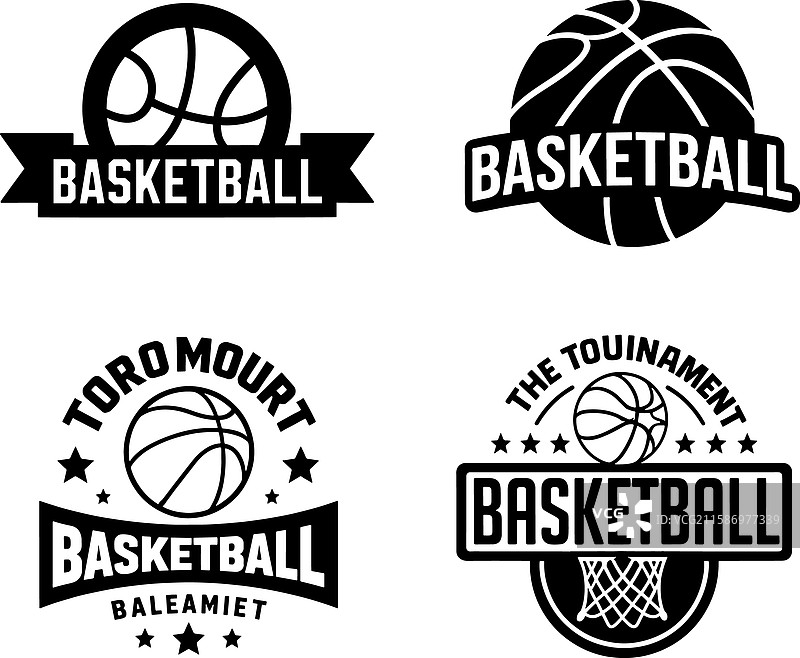 篮球锦标赛徽章收集标志图片素材