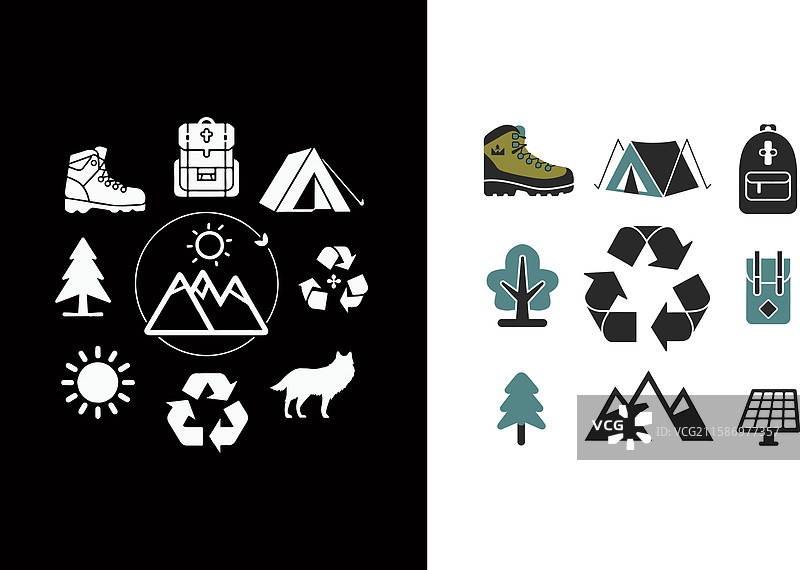环保旅行图标剪影图片素材