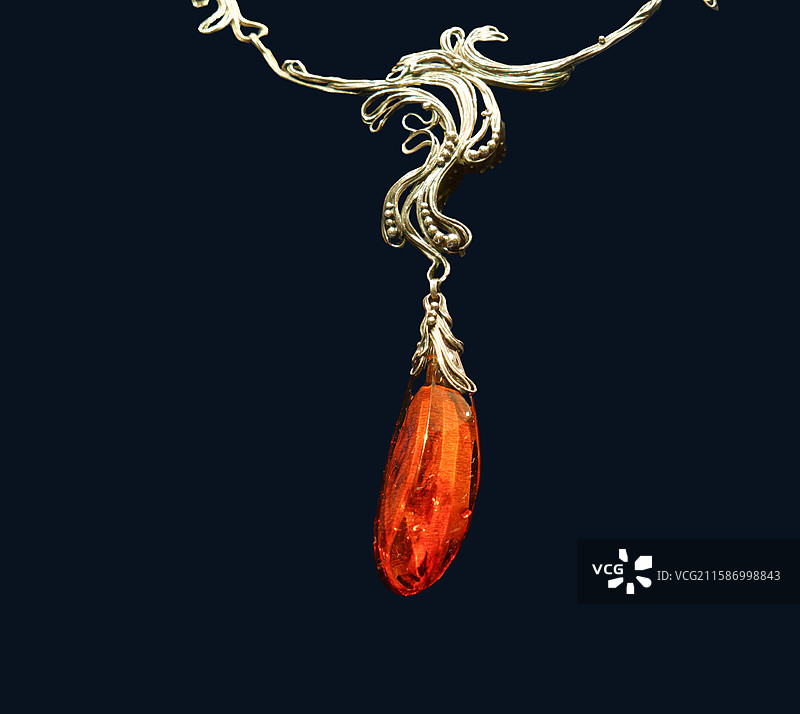 波兰，美术工艺，琥珀项链图片素材