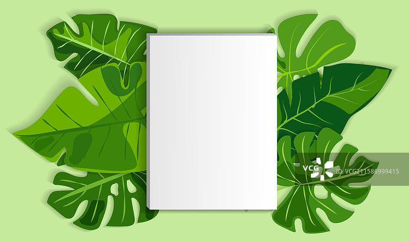 被生机勃勃的绿色叶子环绕的模型模板图片素材