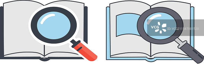 放大镜与书籍图片素材