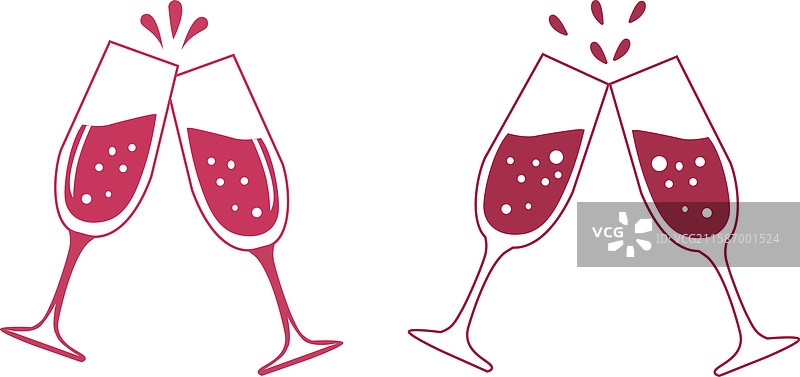 香槟酒杯祝酒套装图片素材