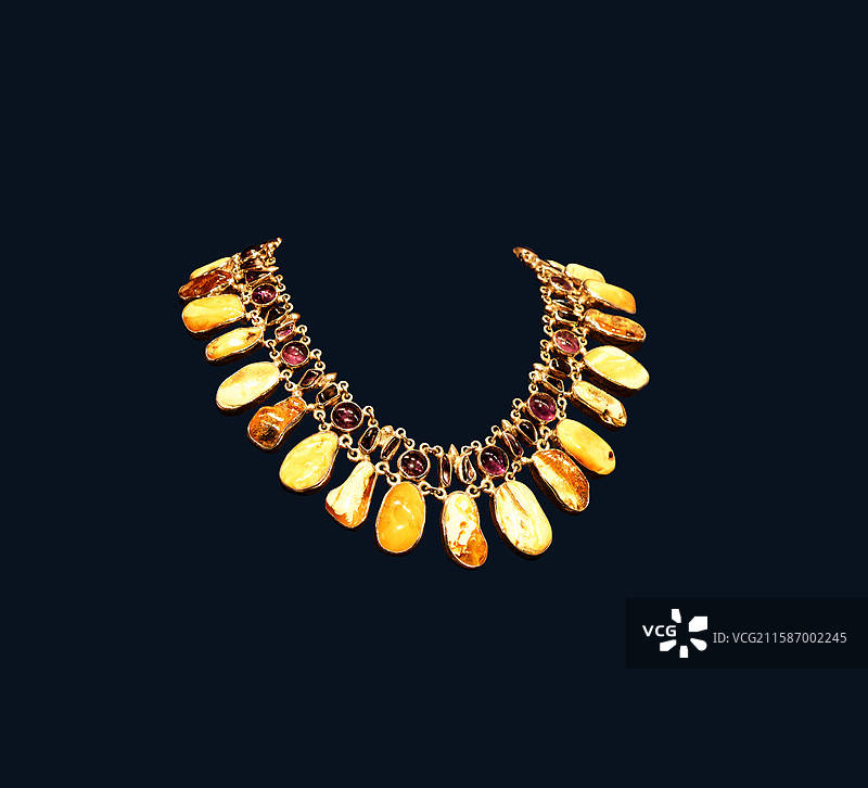 波兰，美术工艺，琥珀项链，埃及女王系列图片素材