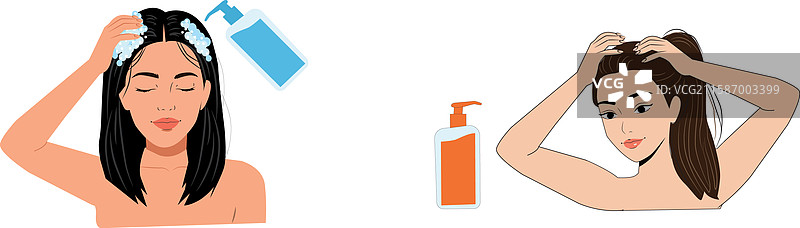 女性洗发水图片素材