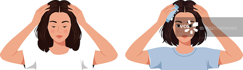 女性使用的护发素图片素材