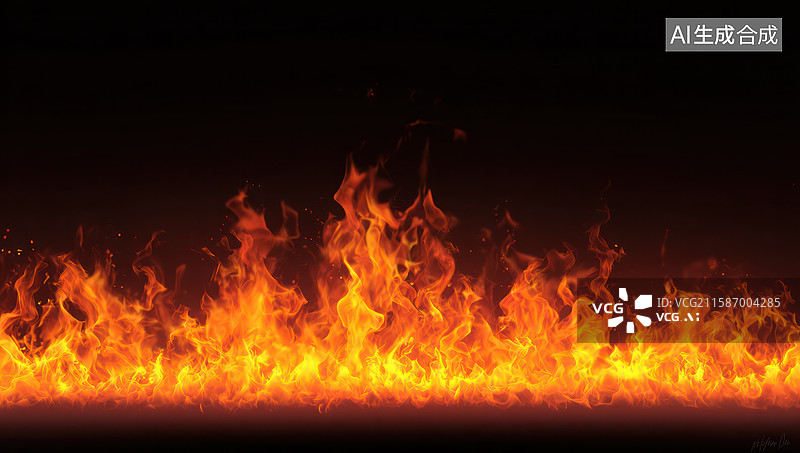 【AI数字艺术】炽热耀眼的熊熊火焰图片素材