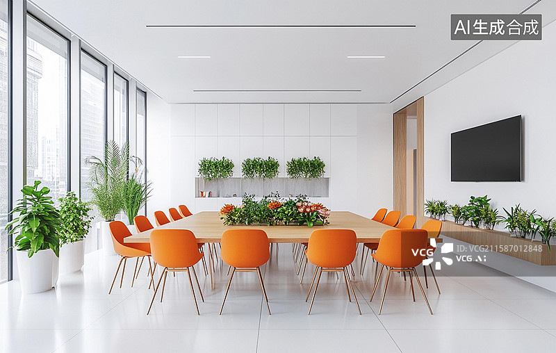 【AI数字艺术】办公室接待区视图图片素材
