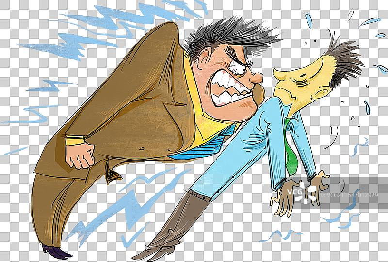 元素：发火的上司和胆小的职员图片素材