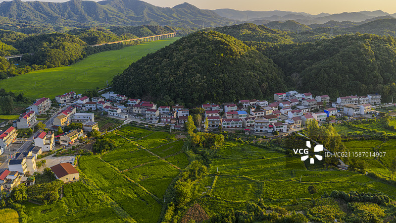 航拍安徽省池州市贵池区唐田镇风光图片素材