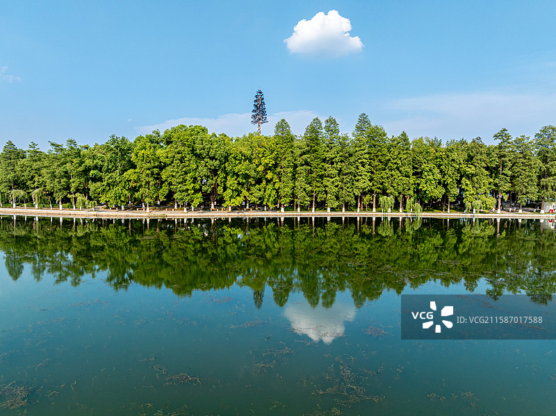 东湖听涛景区航拍图片素材