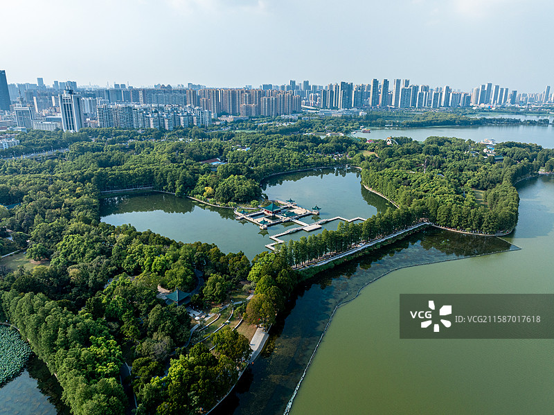 东湖听涛景区航拍图片素材