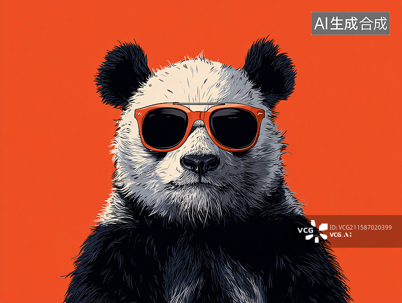 【AI数字艺术】戴墨镜的熊猫图片素材