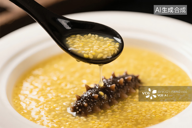 【AI数字艺术】一碗美味的海参小米粥图片素材