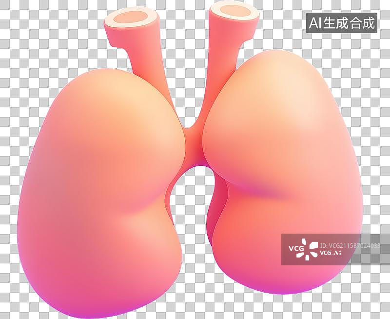 【AI数字艺术】一个3D卡通肾脏图标图片素材