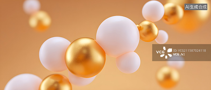 【AI数字艺术】高端护肤胶原蛋白分子展示图片素材