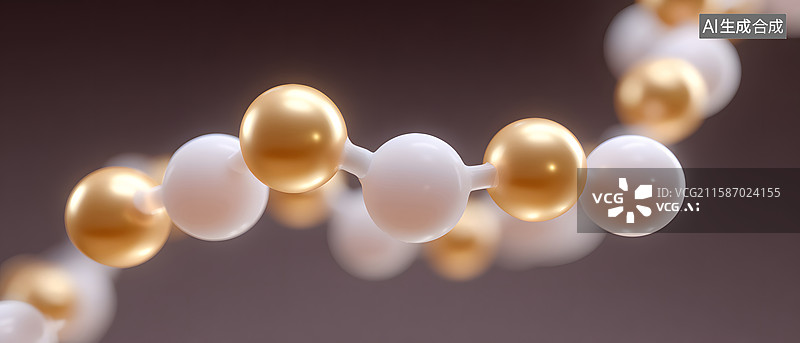 【AI数字艺术】高端护肤胶原蛋白分子展示图片素材