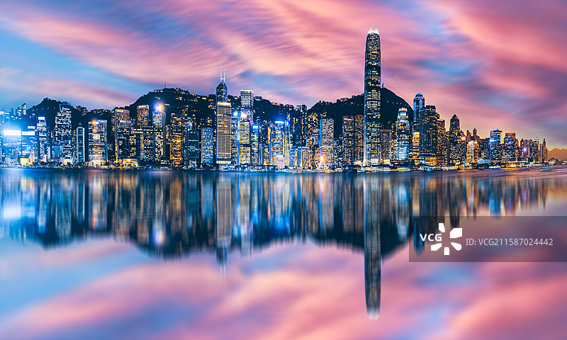 香港夜景东方明珠大湾区图片素材