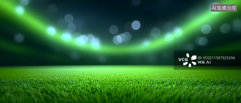 【AI数字艺术】绿色体育场柔和景深背景高清画面图片素材