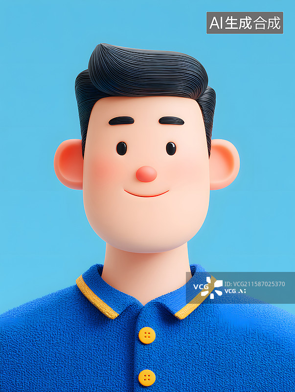【AI数字艺术】青年男性产品经理卡通三维头像图片素材