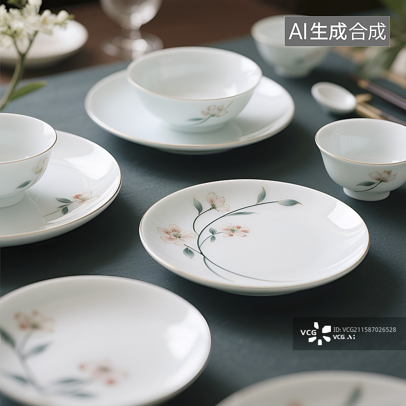 【AI数字艺术】中式餐具图片素材