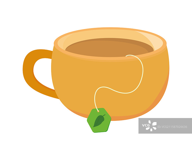 棕色杯子里的茶包饮品图片素材