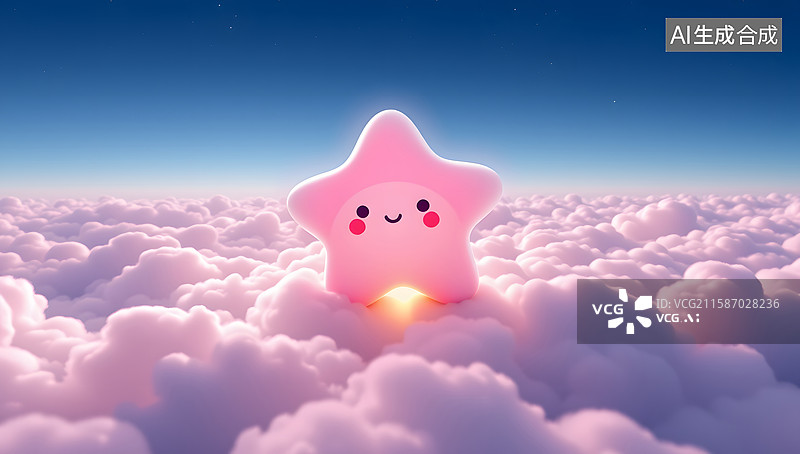 【AI数字艺术】世界睡眠日的童话星星卡通插图图片素材