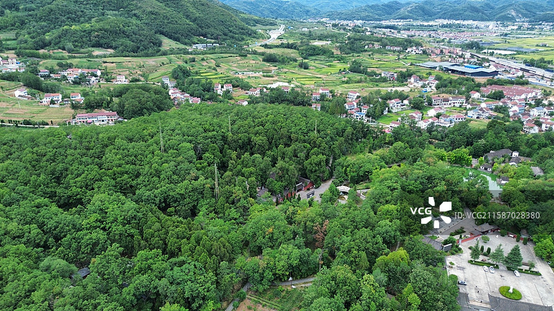 陕西省汉中市勉县定军山下武侯墓景区航拍诸葛亮孔明三国图片素材