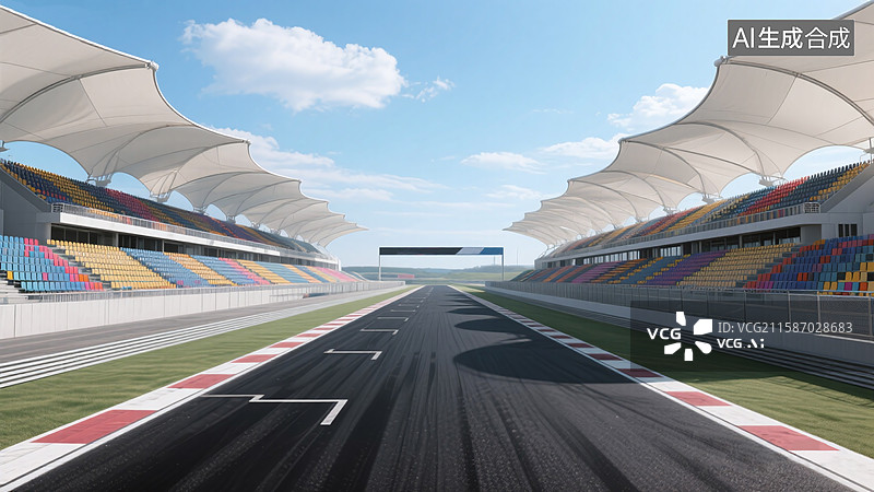 【AI数字艺术】F1方程式赛道，F1国际赛车场，汽车广告背景图赛车场图片素材