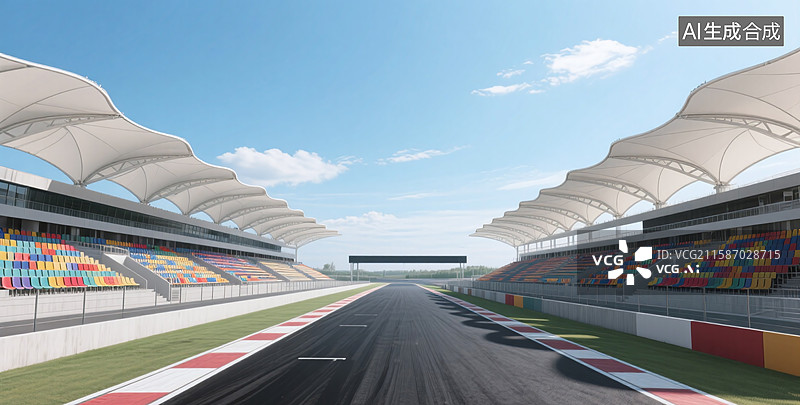 【AI数字艺术】F1方程式赛道，F1国际赛车场，汽车广告背景图赛车场图片素材