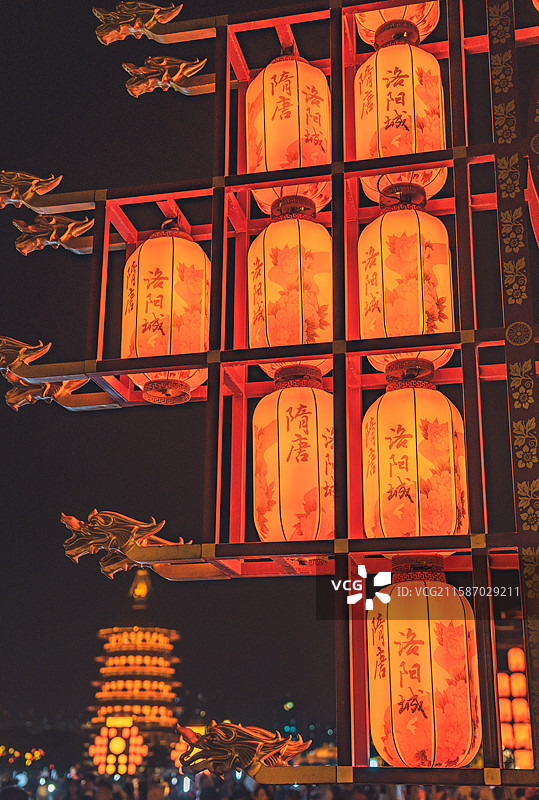 洛阳应天门夜景图片素材