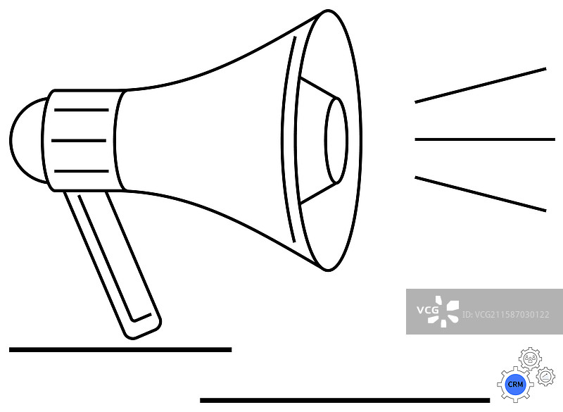 扩音器发出代表声音波的波动图片素材