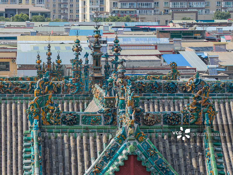 航拍山西介休五岳庙图片素材